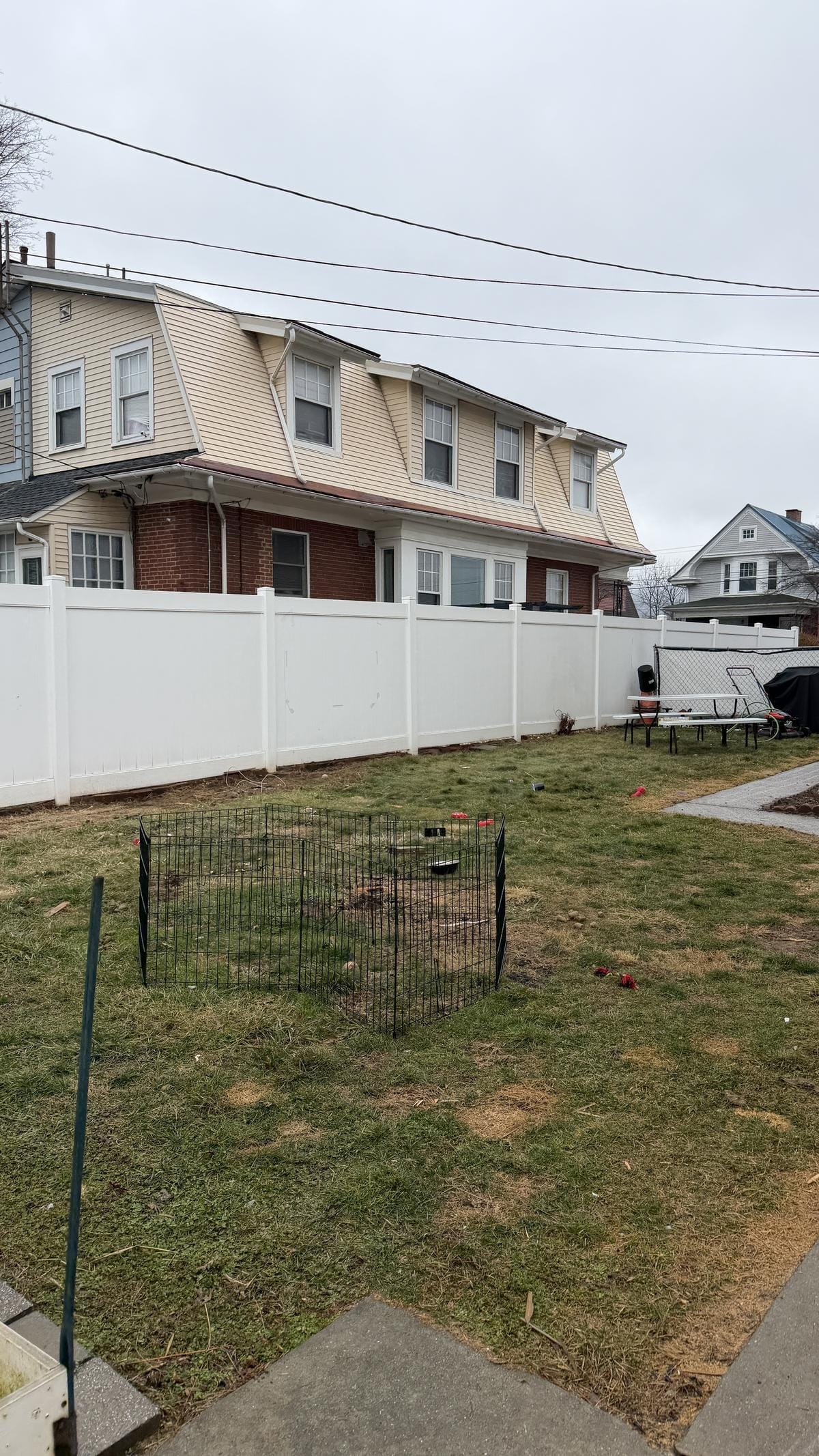 Same backyard cleared after demolition debris removal