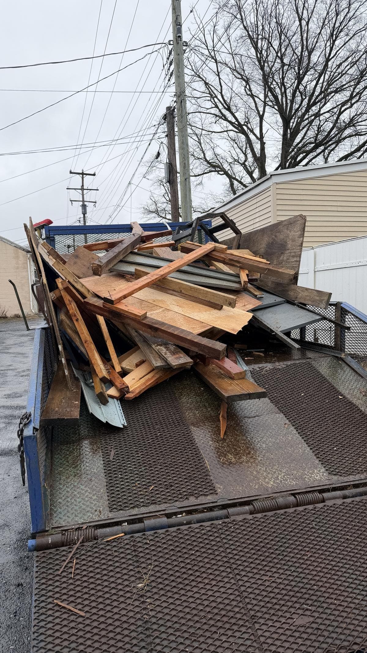 Demolition debris loaded and ready for disposal in Berks County