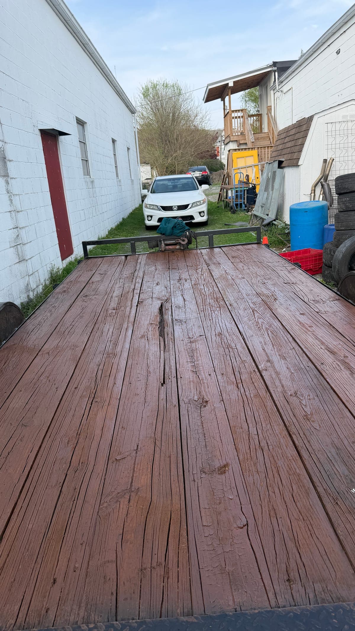 Pressure washed deck showing clean restoration in Berks County