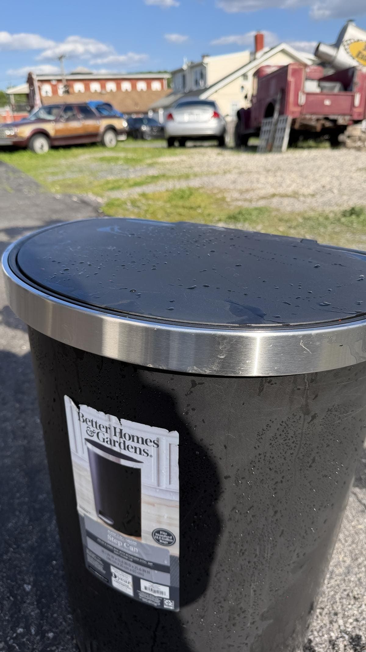 Finished clean bins lined up ready for pickup